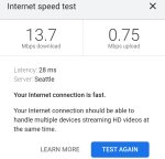 Wifi speed test
